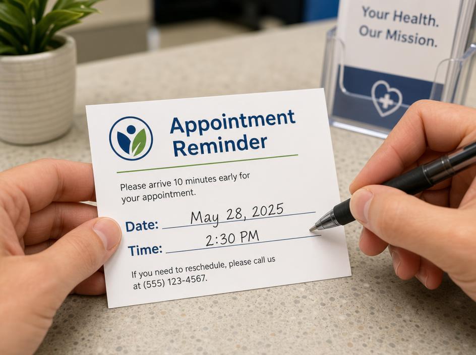 Appointment Cards produced by A1 Signs & Graphics