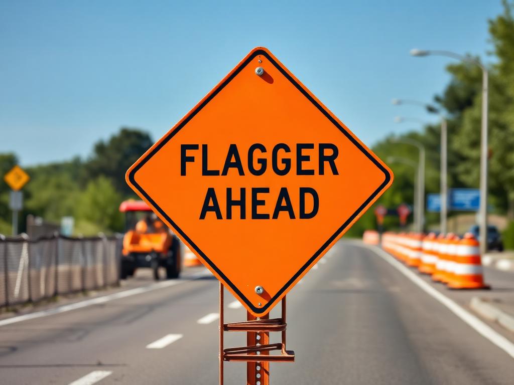Flagger & Detour Signs produced by A1 Signs & Graphics
