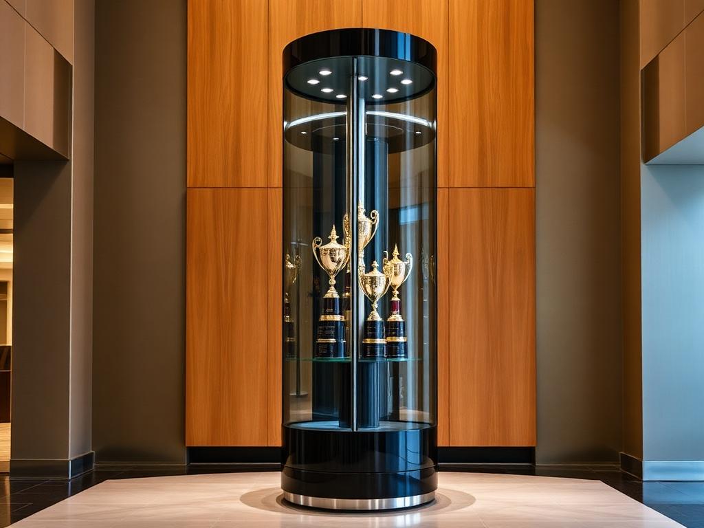 Full-Vision Tower Display Cases produced by A1 Signs & Graphics