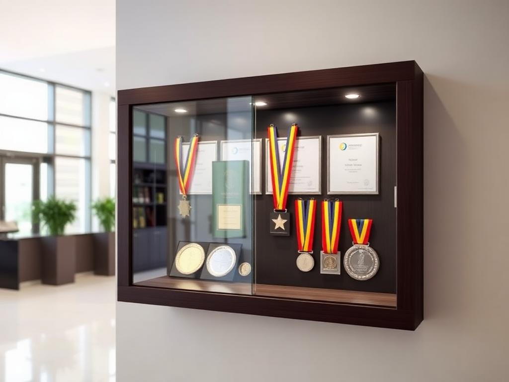 Recessed Wall Trophy Cases produced by A1 Signs & Graphics