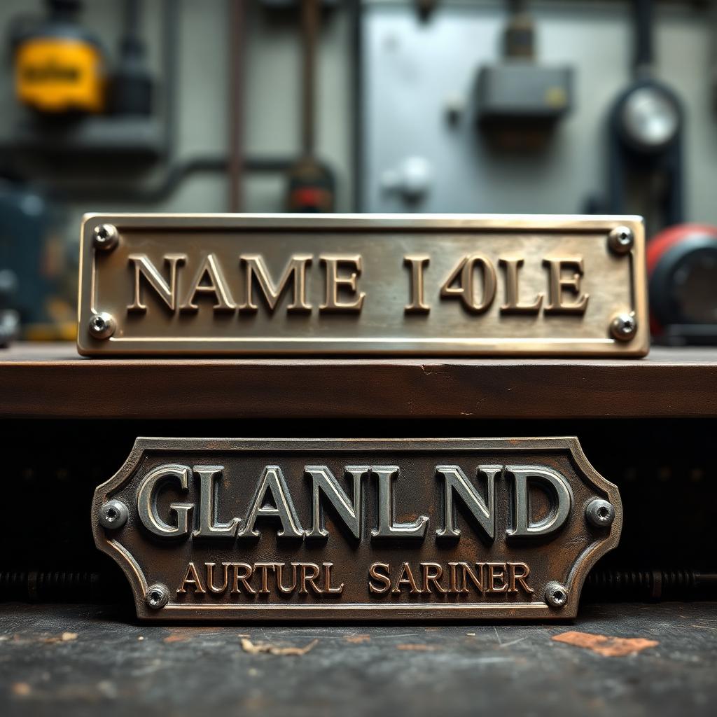 Embossed Metal Nameplates produced by A1 Signs & Graphics